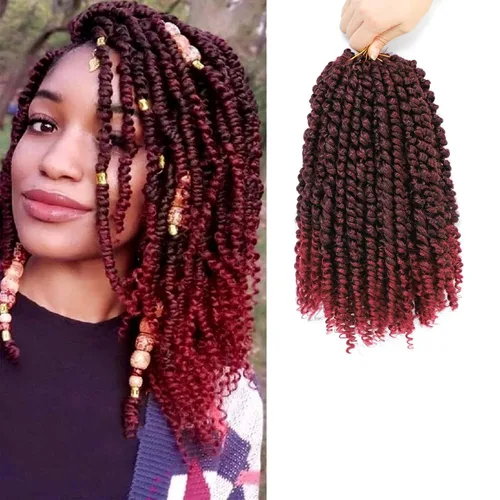 Miniatura 7 de Cabello Corto PassionTwist de 8 Pulgadas Cabello Pre-retorcido Passion Twists Cabello de Ganchillo Pre-enrollado Cabello Rizado de Ganchillo para 1b