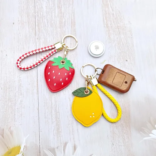 Miniatura 40 de CATCH ON Paquete de 2 fundas de cuero para Airtag para llavero, bonitos accesorios Kawaii adecuados para Airtag