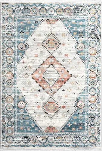 Miniatura 3 de Abani Alfombra envejecida de 5 pies 3 pulgadas x 7 pies 6 pulgadas (5 x 8), estilo antiguo, no desprende pelusa, alfombra de área de diamante natural