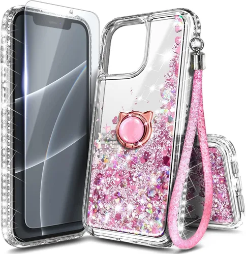 Miniatura 24 de NGB Diseñada para Funda de Teléfono iPhone 11, Morado/Azul Funda Bonita con Purpurina Líquida Brillante para Mujeres Niñas Niños con Protector