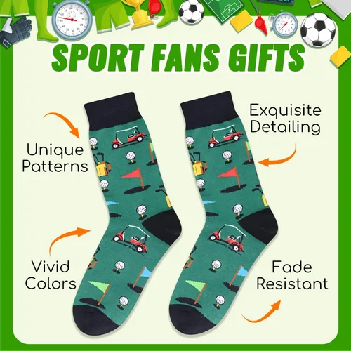 Miniatura 4 de HAPPYPOP Calcetines novedosos para hombre, calcetines de bolos de golf con bandera estadounidense, doctor, enfermera, optometría, música, regalos