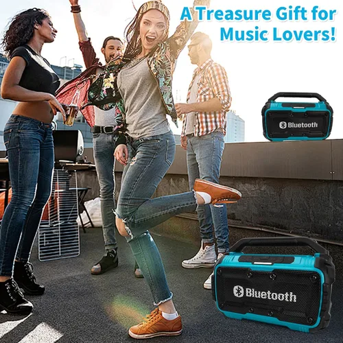 Miniatura 7 de Altavoz Bluetooth inalámbrico compatible con batería Makita de 18 V máximo, Boombox inalámbrico portátil de 80 W, duradero para lugares de trabajo