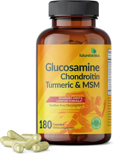 Futurebiotics Glucosamina, condroitina, cúrcuma y MSM fórmula avanzada para articulaciones, apoya articulaciones saludables y movilidad, sin OMG,
