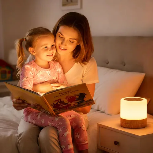 Miniatura 4 de Lámpara de Noche para Bebés y Guardería: Luz con Regulación de Intensidad Táctil para Lactancia y Niños - LED de Cuidado de Ojos, Luz Cálida Blanca