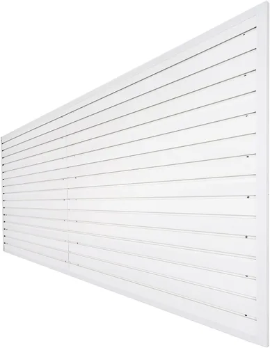 Miniatura 17 de Slatwall Panel organizador de garaje resistente montado en la pared, paneles de listones de PVC, sistema de almacenamiento para el hogar, Gris