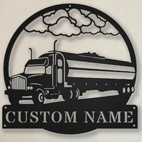 Miniatura 73 de Letrero de metal personalizado con nombre de camión, semirremolque, arte de pared para valla de garaje, patio, decoración al aire libre, letrero