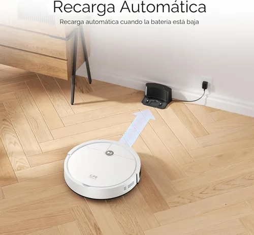 Miniatura 8 de ILIFE Aspiradora robot V2, succión sin enredos, 120 minutos de tiempo de funcionamiento, delgada, aspiradora robótica de carga automática, ideal