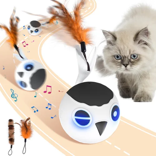 Miniatura 9 de ORSDA Juguetes para Gatos, Juguete Interactivo para Gatos de Interior, Pelota con Pájaro en Movimiento Automático para Gatos Adultos