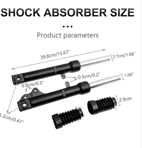 Miniatura 3 de Conjuntos de amortiguador de choque delantero Minho Compatibles con motocicleta scooter GY6 50cc china TTaoTao Pony ATM50, Roketa MC-08 Boom, Baja