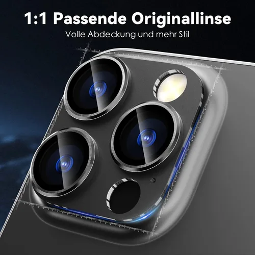 Miniatura 7 de CloudValley Protector de lente de cámara para iPhone 14 Pro/iPhone 14 Pro Max, vidrio templado 9H metal aluminio [diseño todo en 1], compatible