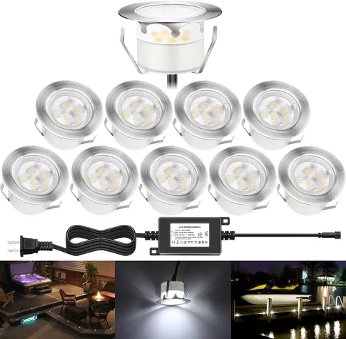 Miniatura 44 de lámpara LED decorativa de bajo voltaje de 1 vatio, impermeable, para exteriores, patio, jardín, escaleras Blanco cálido
