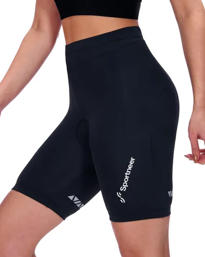 Miniatura 7 de Sportneer Pantalones cortos de ciclismo acolchados para mujer, pantalones cortos de ciclismo para mujer, acolchado de gel 4D para bicicleta
