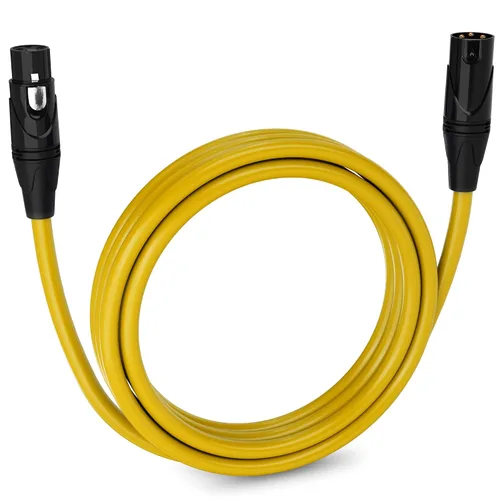 Miniatura 88 de LyxPro Cable de micrófono XLR hembra a macho de ángulo recto de 3 pines de 1.5 pies para altavoces amplificados, interfaz de audio, rendimiento