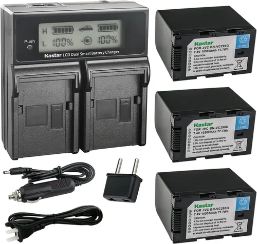 Miniatura 6 de Kastar Cargador rápido dual LCD AC compatible con batería JVC BN-VC264G BN-VC296G, JVC AA-VC20 AA-VC20E AA-VC20U, videocámara JVC GY-HC500 Series