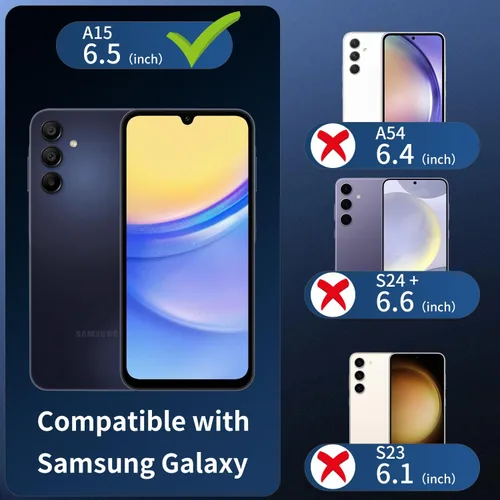 Miniatura 2 de Paquete de 3 protectores de lente de cámara Dengduoduo para Samsung Galaxy A15 5G, protector de cámara de vidrio templado, cubierta trasera