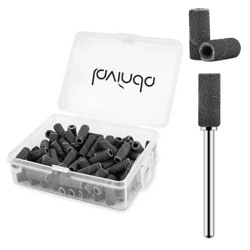 Miniatura 22 de Lavinda Brocas para taladro de uñas de 3/32 pulgadas de fácil remoción para bandas de lijado, mandril pequeño profesional de acero inoxidable de 3.1