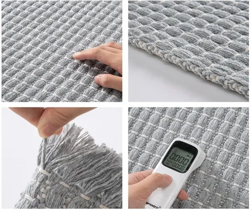 Miniatura 2 de Alfombra de baño de microfibra suave, lavable, tapete de baño pequeño con borlas puras, tapete de baño trenzado copetudo para entrada, tapete