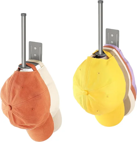 Miniatura 22 de Durmmur Paquete de 2 Percheros para Gorras de Béisbol, Organizador de Sombreros de Acero Inoxidable para Gorra de Béisbol, Organizador
