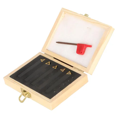 Miniatura 6 de findmall Juego de herramientas de torneado de torno de 5 piezas de 3/8 pulgadas de carburo indexable con 5 insertos de carburo aptos