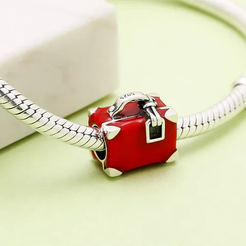 Miniatura 3 de ABUN Dijes de la serie de viaje de plata de ley 925 con cuentas de viaje para pulsera, Plata esterlina