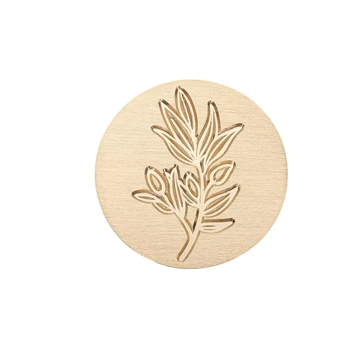 Miniatura 3 de Yoption Sello de cera de rama de olivo, cabeza de latón vintage, sello de cera de sellado de empuñadura de madera para boda, Navidad, fiesta