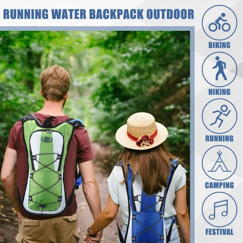 Miniatura 6 de Chunful Hydration Backpack with 2L Water Bladder, Lightweight Hydration Pack Outdoor Water Backpack for Men Women Running Cycling Biking Climbing