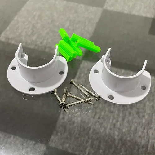 Miniatura 3 de 2 soportes de barra de armario de acero inoxidable, soporte de barra de brida, soportes de extremo de barra de armario, 1-1/4 pulgadas de diámetro