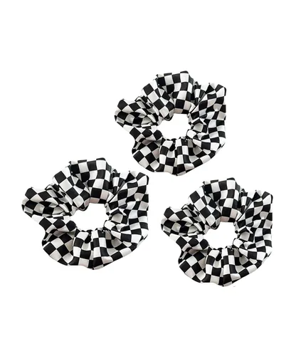 Miniatura 12 de Checkered Plaid Scrunchies Black White Plaid Checkered Hair Scrunchies Checkerboard BW17 (3 Pcs-Large Plaids)