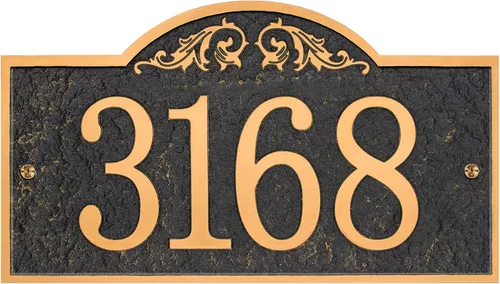 OLADOT Placa decorativa vintage con dirección de arco para jardín, placa de pared, metal rústico, cobre antiguo, letrero personalizado para casa