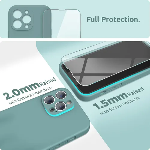 Miniatura 3 de SURPHY Funda para iPhone 13 Pro con protector de pantalla, fundas de silicona líquida para iPhone 13 Pro