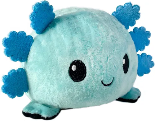 TeeTurtle - El Axolotl de peluche original reversible - Azul + Negro - Lindos animales de peluche sensoriales para mostrar tu estado de ánimo Azul +