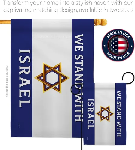 Miniatura 4 de Israel Flag We Stand with Israel American Flags Pack Tapiz Wall Room - Póster al aire libre Bandera de Israelí Campsite Home Banner