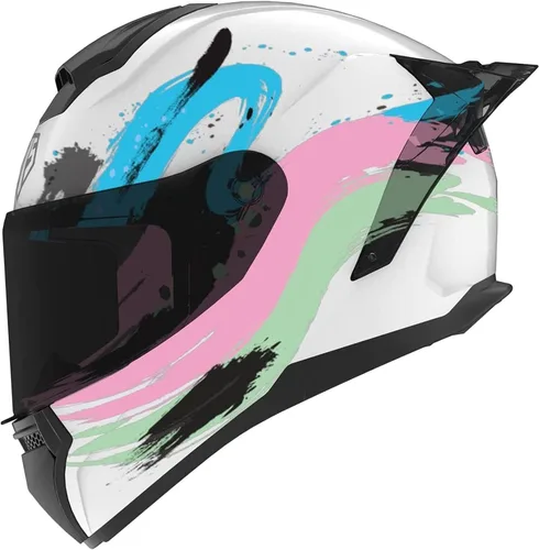 Miniatura 12 de RUANLOV Casco de motocicleta de cara completa, casco de motocicleta frontal abatible, casco integrado aprobado por DOT/ECE, casco abatible de cara