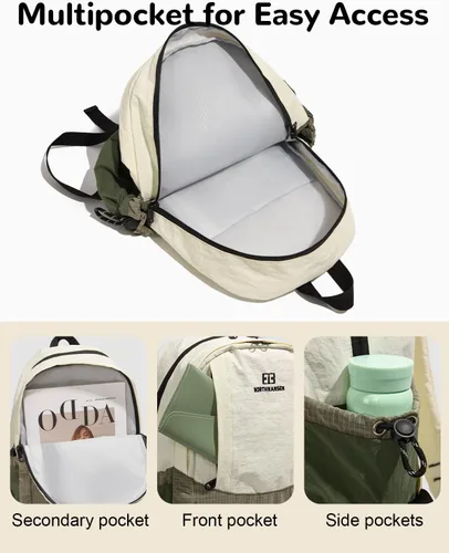 Miniatura 4 de Mochila de senderismo de 15 litros para hombres y mujeres, mochila pequeña ultraligera con múltiples bolsillos, impermeable e informal para viajes