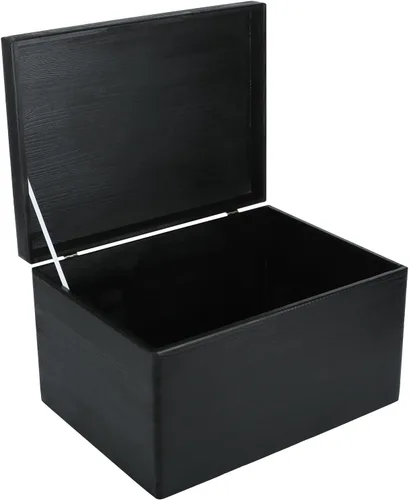 Miniatura 10 de Creative Deco Caja Grande de Madera Negra para Almacenamiento con Tapa con Bisagras 11.8 x 7.87 x 5.51 pulgadas (+-0.5) Caja de Regalo para Negro