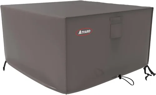 Miniatura 9 de Atyard Cubierta cuadrada para fogata de gas, 36 pulgadas de largo x 36 pulgadas de ancho x 24 pulgadas de alto, impermeable, resistente al viento