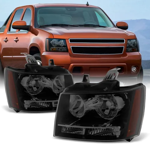 Miniatura 7 de AKKON - Para faros delanteros con bisel negro 07-13 Suburban Tahoe Avalanche Reemplazo directo izquierdo + derecho, luz baja: H11, luz alta: 9005