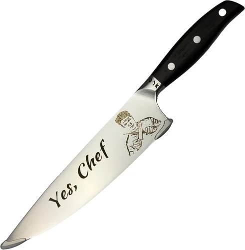 Cuchillo de chef personalizado, cuchillo de chef personalizado de 8 pulgadas, foto grabada, logotipo o ilustración, acero alemán 1.4116, cocina