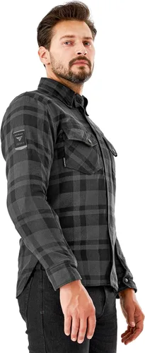 Miniatura 7 de SHIMA RENEGADE MEN 2 Camisa de motocicleta para hombre – Chaqueta de franela de motociclista a cuadros blindados con fibra QL – Aramida y capa