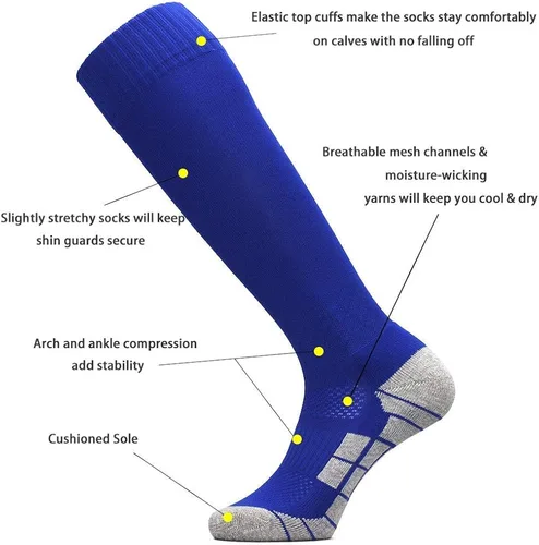 Miniatura 2 de CWVLC - Calcetines de fútbol (135pares) calcetines altos hasta la rodilla, para deportes de equipo, para adultos, jóvenes y niños
