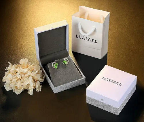 Miniatura 4 de Leafael Aretes chapados en oro rosa de 18 quilates con corazón de amor con piedra curativa joyería de cristal de regalo para mujer Metal Cristal
