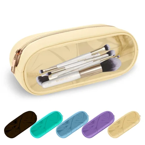 Miniatura 118 de Estuche pequeño para lápices y maquillaje para bolso, lindo estuche de lápices, bolsa de pinceles de maquillaje de nylon con cremallera, estuche