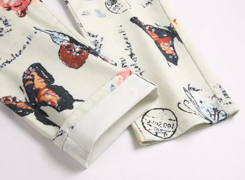 Miniatura 152 de Baylvn - Pantalones de mezclilla entallados y estampados para hombre con corte recto