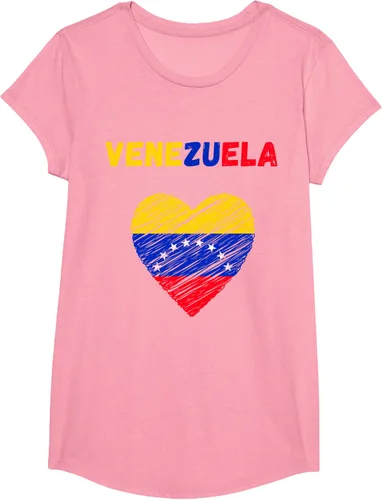 Miniatura 85 de Camiseta con la bandera venezolana con corazón de Venezuela, Negro