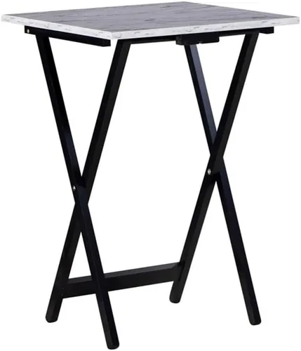 Miniatura 11 de Pemberly Row Juego de mesa plegable de madera de 5 piezas, parte superior de mármol sintético marrón, construcción de madera de caucho resistente