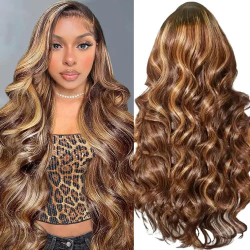 Miniatura 66 de Peluca de cabello humano con encaje frontal de onda corporal, rubio 613, brasileña 13x4, peluca frontal de encaje rubio de 200 densidad, nudos Rubio