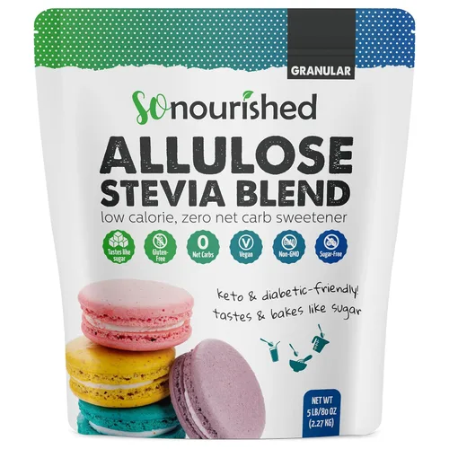 Miniatura 12 de So Nourished Stevia con edulcorante de alulosa granular - Sustituto de azúcar 1:1, Keto - 0 calorías, 0 carbohidratos netos, sin OGM (3 lb / 48 oz)
