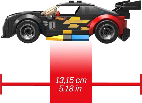 Miniatura 3 de MEGA Hot Wheels - Juego de autos de carreras de juguete de construcción, 16 Cadillac ATS-V con 90 piezas, 1 micro figura de acción, negro, niños a
