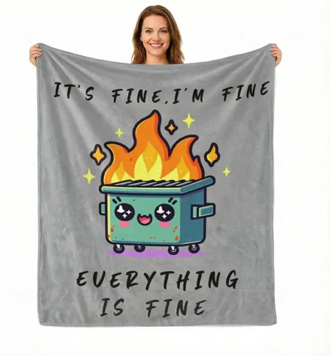 Miniatura 8 de Divertida manta de apoyo emocional para silla de oficina de bomberos, regalos divertidos de oficina para compañeros de trabajo, jefe It's Fine I'm