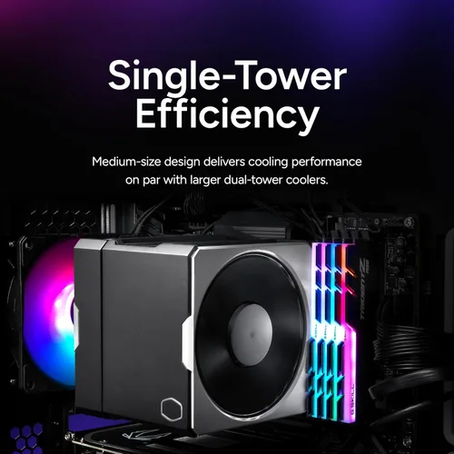 Miniatura 3 de Cooler Master Hyper 612 APEX Enfriador de aire para CPU, ventilador dual Mobius 120 PWM, 6 tubos de calor de cobre compuesto superconductor, 159 mm